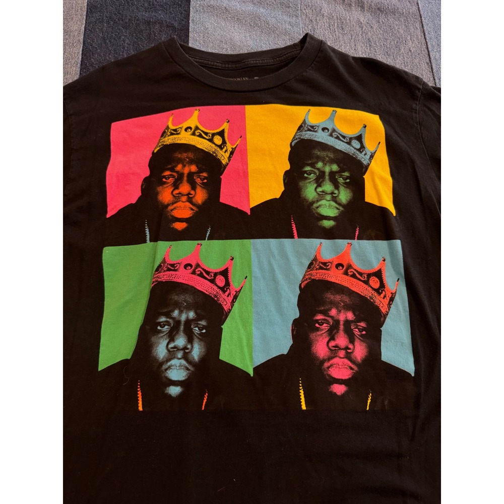Brooklyn Mint Notorious BIG Biggie Smalls Pop Art Crown T-Shirt Black XL Hip Hop - Picture 2 of 4